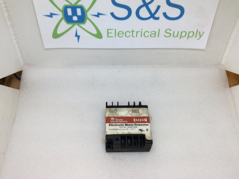 Texas Instruments/Klixon 42AA100E 2.5A Max Control Circuit 24/120/240VAC Electronic Motor Protector
