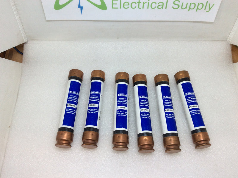 Edison Fuse ECSR35 35A 600VAC Dual-Element Current Limiting Class RK-5 Fuse (Sold As 6 Pack)
