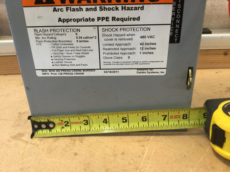 Cutler Hammer Dh361ngk 30 Amp 600v Non Fusible Heavy Duty Safety Switch.