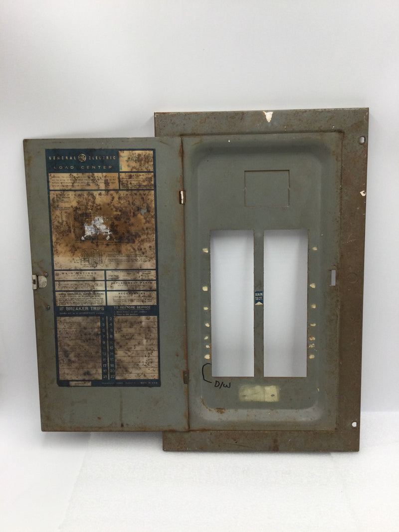 GE General Electric TX1612S/F 125 Amp 120/240v 3 Wire 26 Space Load Center Cover 18" x 10.5"