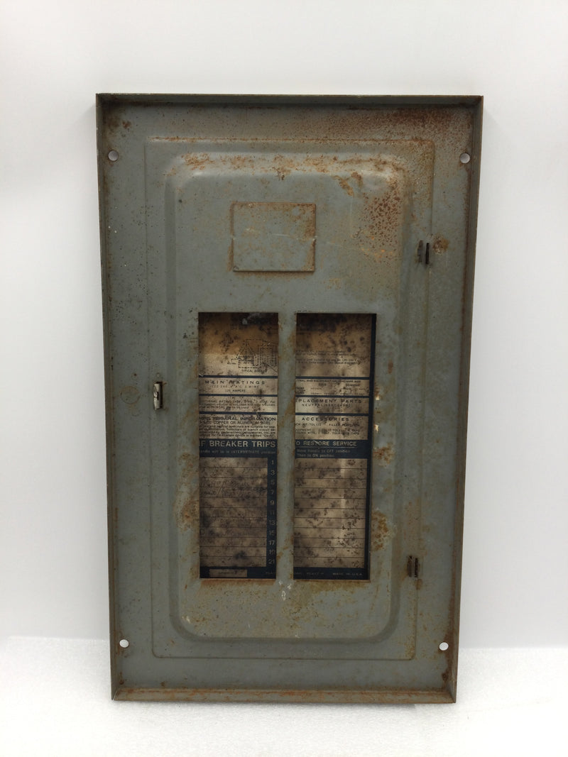 GE General Electric TX1612S/F 125 Amp 120/240v 3 Wire 26 Space Load Center Cover 18" x 10.5"