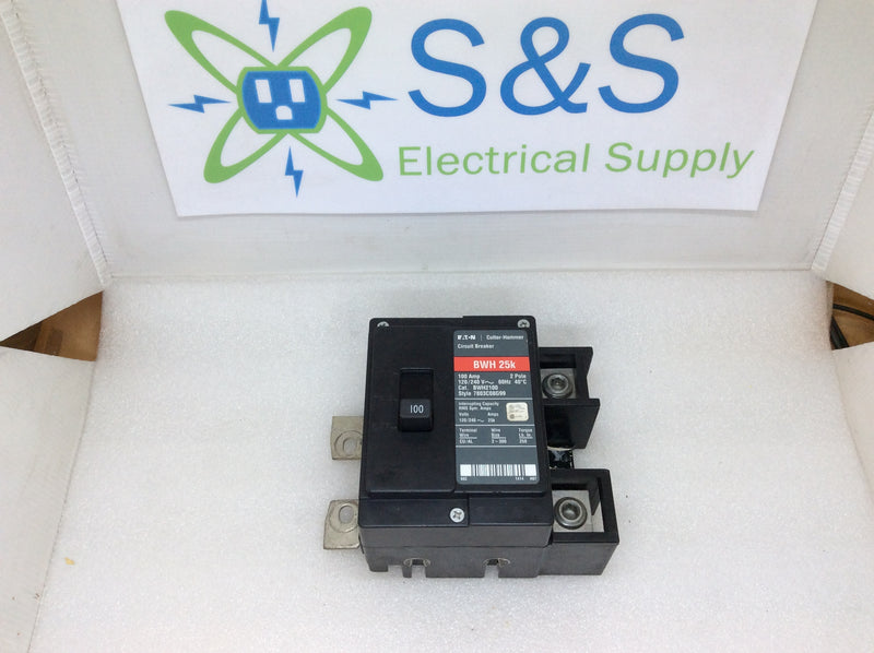 Cutler Hammer BWH2100 100 Amp 2 Pole 25k AIC Main Breaker