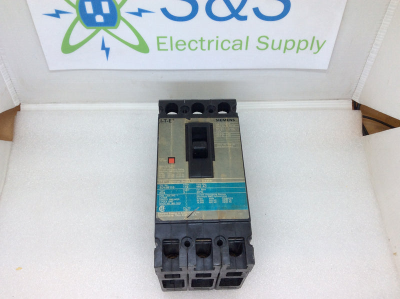 Siemens/ITE ED43B110 3 Pole 110A 480VAC Type ED4 Circuit Breaker