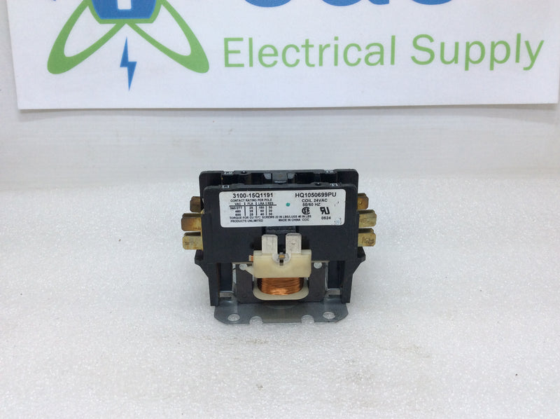 Products Unlimited 3100-15Q1191 HQ1050699PU 24v 50/60hz Contactor