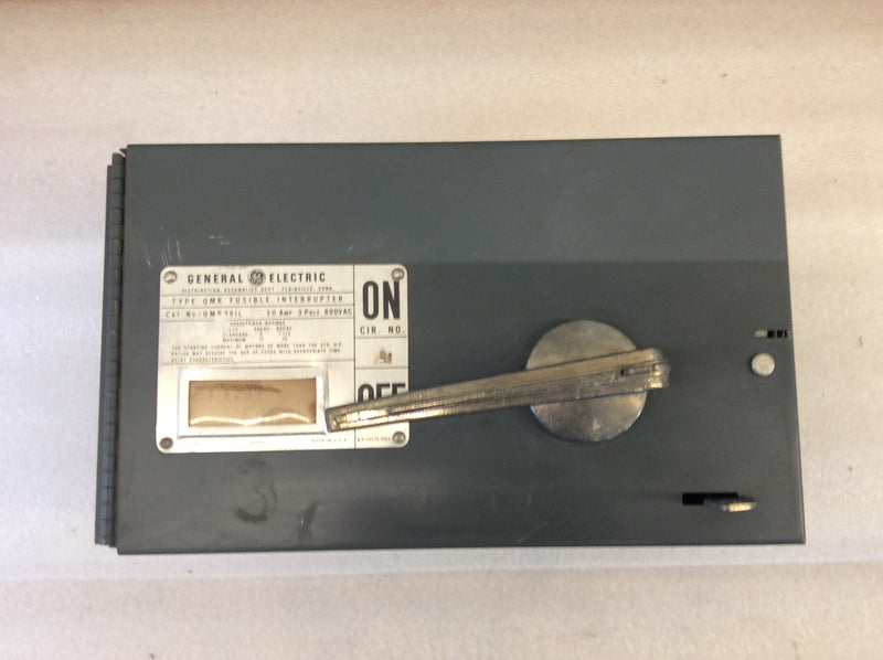 GE General Electric QMR36IL 30A 3 Pole 600VAC Type QMR Fusible Interrupter