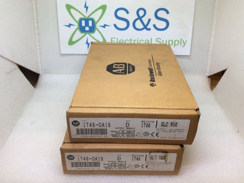Allen-Bradley 1746-0A16 SLC500 Output Module For Use With PLC Processors