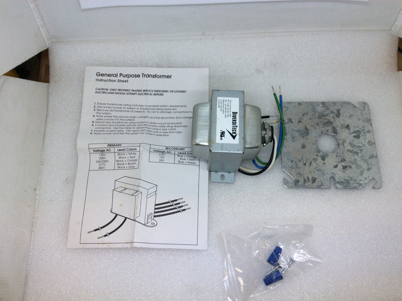 Diversitech T5401 Class 2 Transformer 40VA Pri: Com 120V Sec: 24V