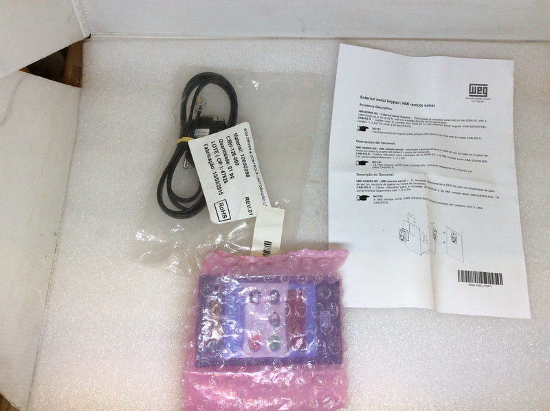 WEG HMI-SSW05-RS Human-Machine Interface Module Remote Soft Starter Keypad With LED Display (New)