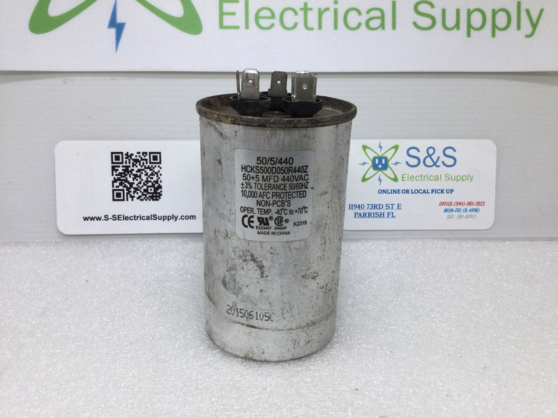 Capacitor 50/5/440 440vac Hcks500d050r440z 50+5mfd 440v +3% E223457