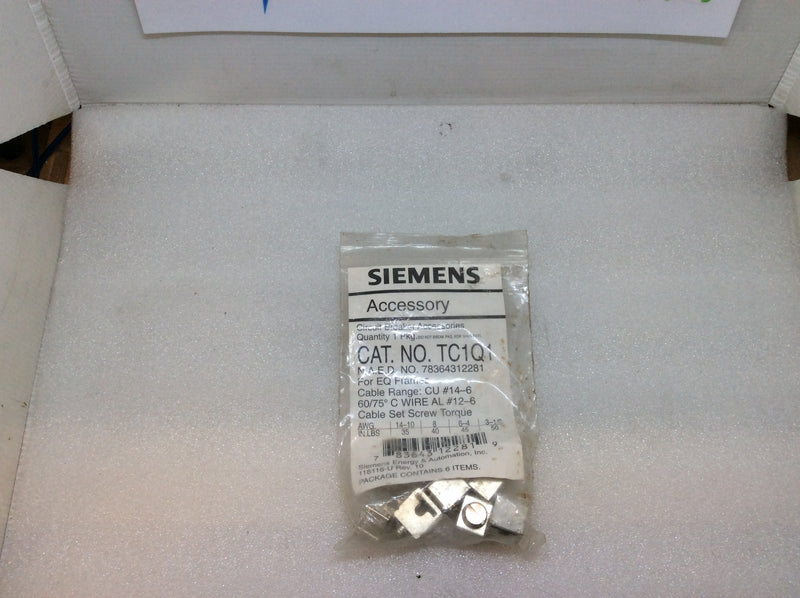 Siemens TC1Q1 Circuit Breaker Accessory For EQ Frames #14cu-#6cu/#12al-#6al Cable Range