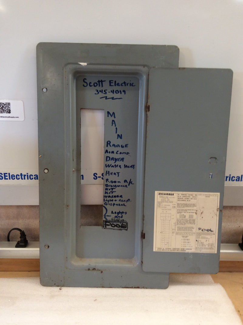 Zinsco Sylvania MLB20(12-24) 225 Amp 120/240v Main Breaker Panel Cover MLB20(12-24)C 23 1/8" x 14 1/4"