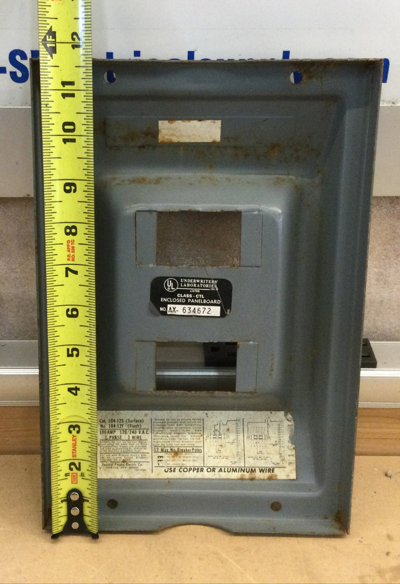 Panelboard Fpe FPE Federal Pacific 104-12s/F 100a 120/240v 1 Phase 3 Wire Enclosed Pa