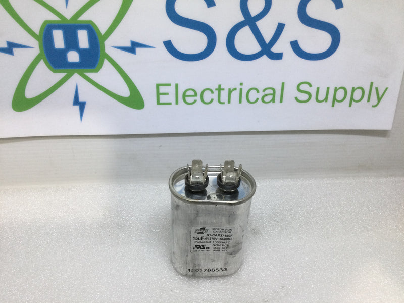 Source 1 Run Capacitor 15uf +5% 370V 50/60Hz S1-CAP37150F (oval)
