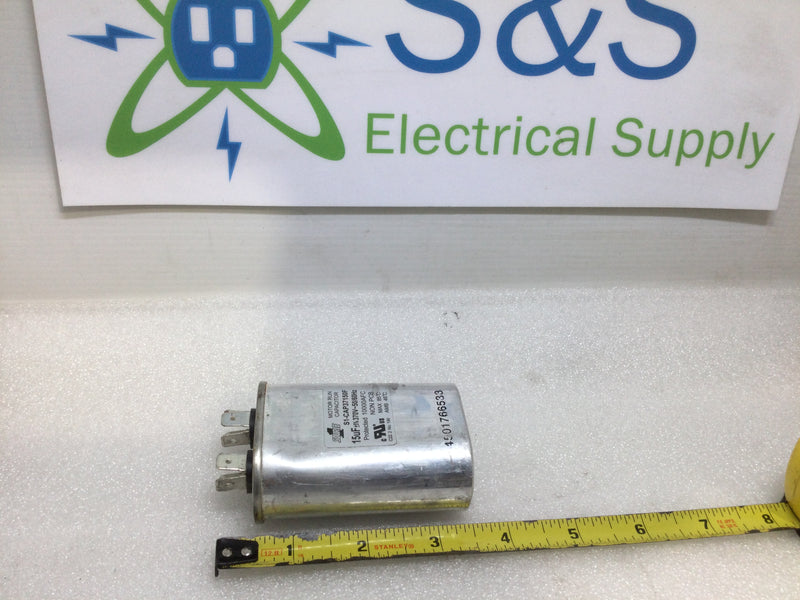 Source 1 Run Capacitor 15uf +5% 370V 50/60Hz S1-CAP37150F (oval)