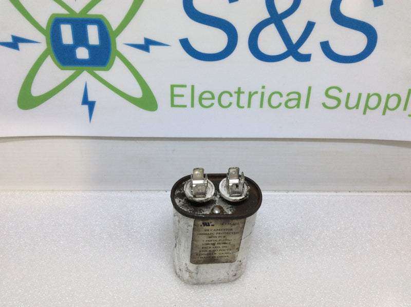 Packard Capacitor (oval) 7.5MFD (-5+5%) 370Vac 50/60Hz E136401