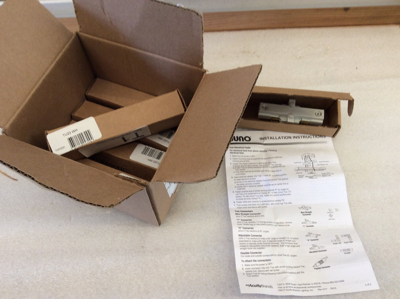 Juno Lighting TU23WH Trac-Lighting Electrical Feed Mini-Straight Connector (New Open Box)