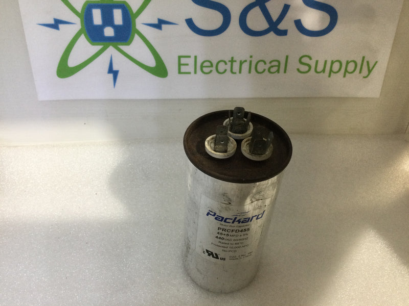 Packard Capacitor PRCFD455 45+5MFD +/-5% 440Vac 60/50Hz
