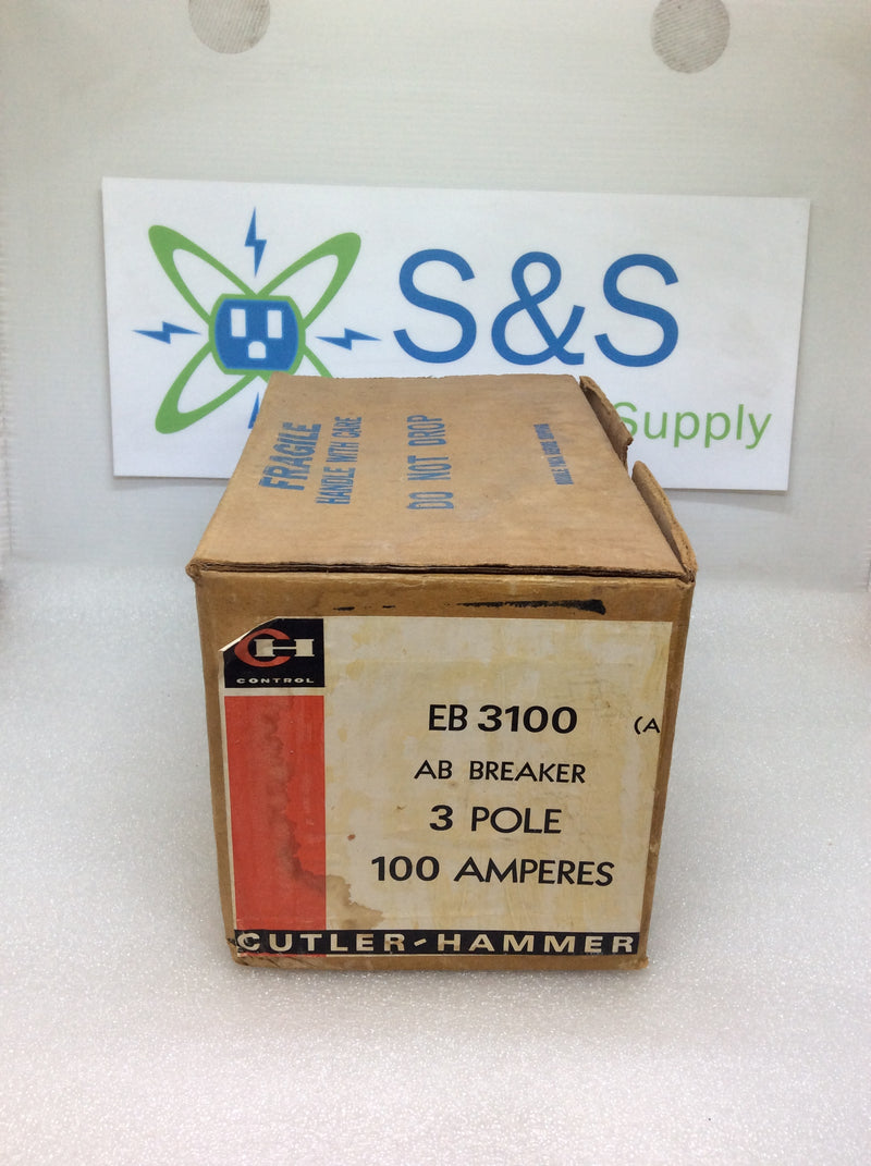 Cutler-Hammer/Westinghouse EB3100L 3 Pole 2100A 24-0VAC Type EB Circuit Breaker (New/Old Stock)
