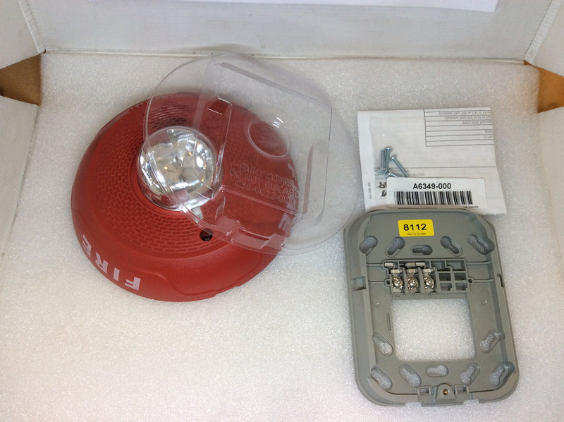 System Sensor PC2RL Type L 2 Wire Ceiling Mount Horn Strobe Red Marked FIRE Indoor (New)