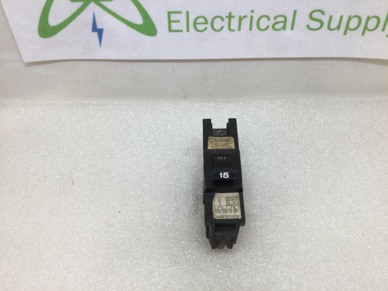 FPE Federal Pacific/Challenger NA115 15 Amp 1 Pole 120/240V Circuit Breaker
