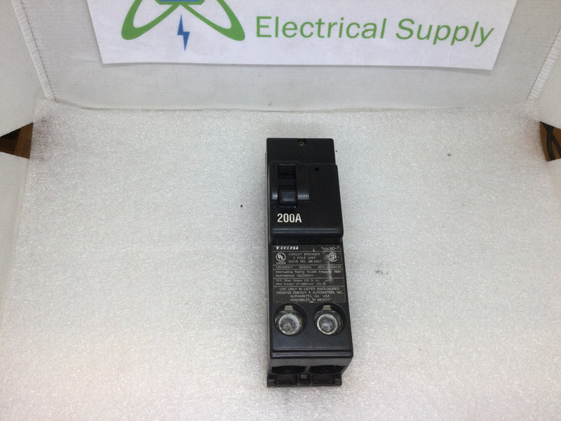 Murray MD2200T 2 Pole 200A 120/240VAC 50/60Hz Type MD-T Circuit Breaker