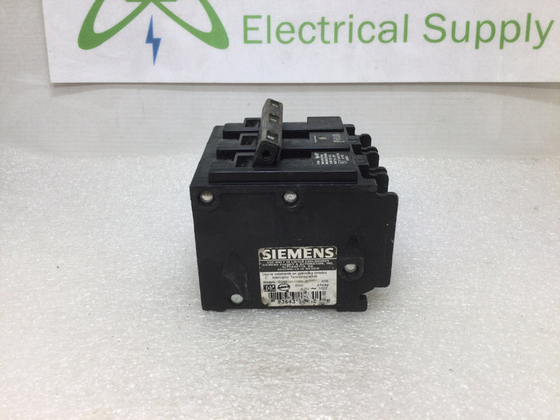 ITE, Siemens, Gould Q340 Type QP 40 Amp 3 Pole 240v Circuit Breaker