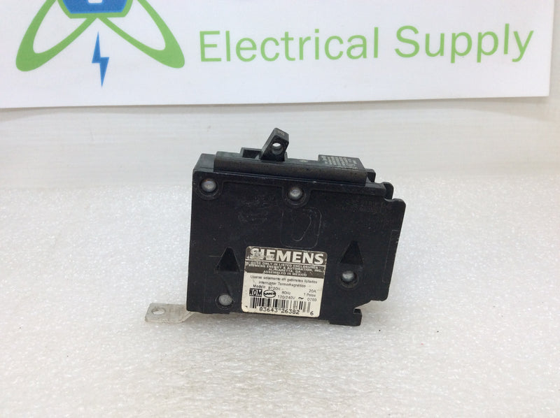 Siemens B120H Type BLH 20 Amp 1 Pole Circuit Breaker