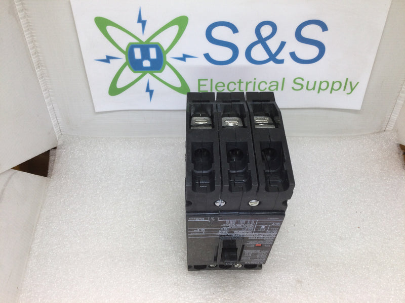 Siemens HHED63B100 3 Pole 100A 600VAC Type HHED6 Sentron Series Circuit Breaker