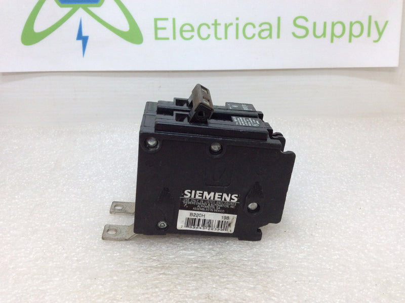 Siemens B220H Type BLH 2 Pole 20 Amp 120/240v Circuit Breaker