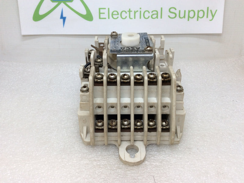 ASCO 91762031C S/N 242276RE 20 Amp 250V 3 Pole 125VDC 2 Pole Coil 110-120v 50-60HZ