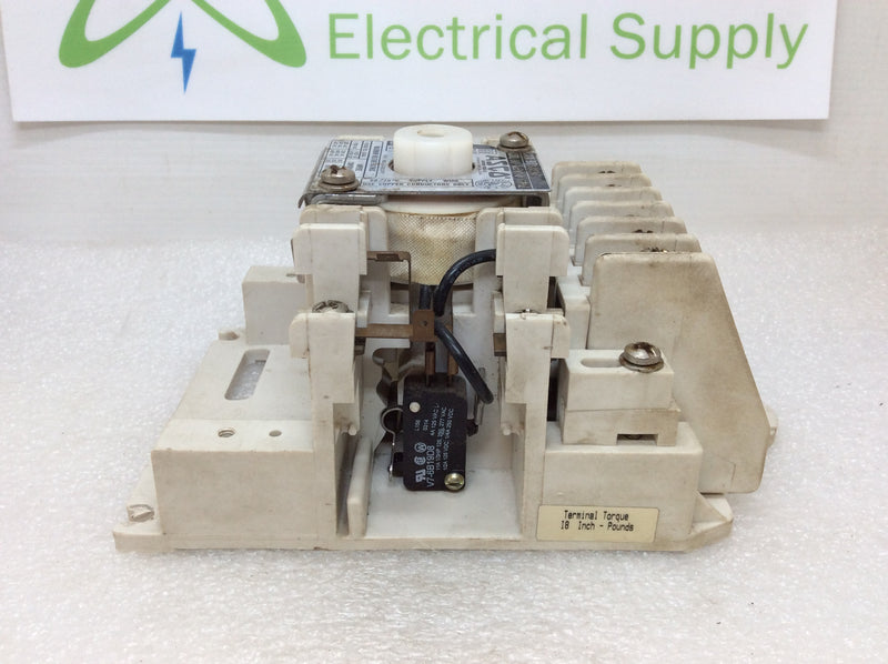 ASCO 91762031C S/N 242276RE 20 Amp 250V 3 Pole 125VDC 2 Pole Coil 110-120v 50-60HZ