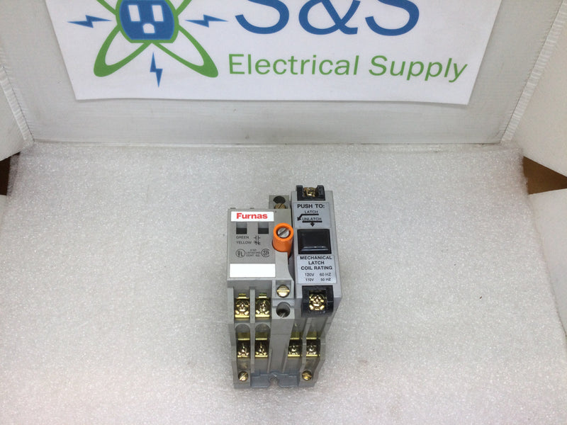 Siemens-Furnas 46MT40* With MT/46 Attachment 46MTLF Series B 10A 600VAC Max Control Relay With Mech. Latch