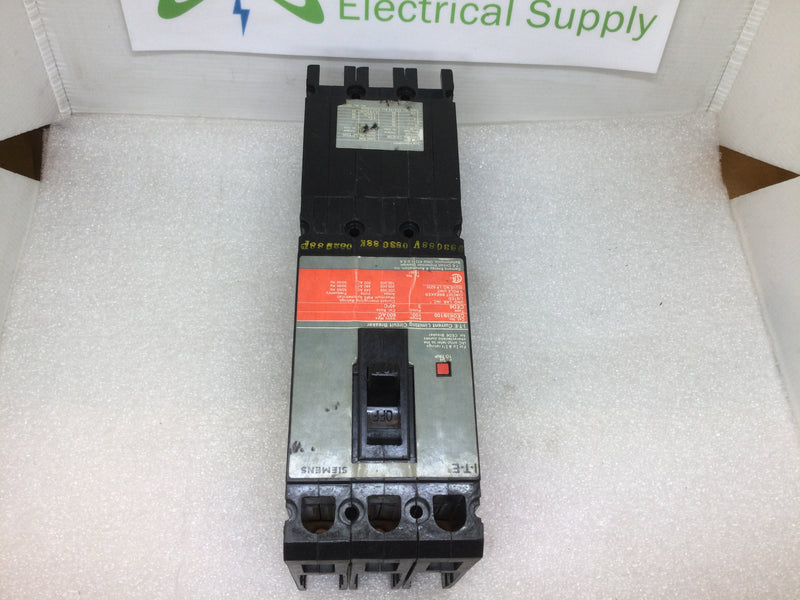 ITE Siemens CED63B100 3 Pole 100A 600VAC Type CED6 Circuit Breaker With Retaining Clip