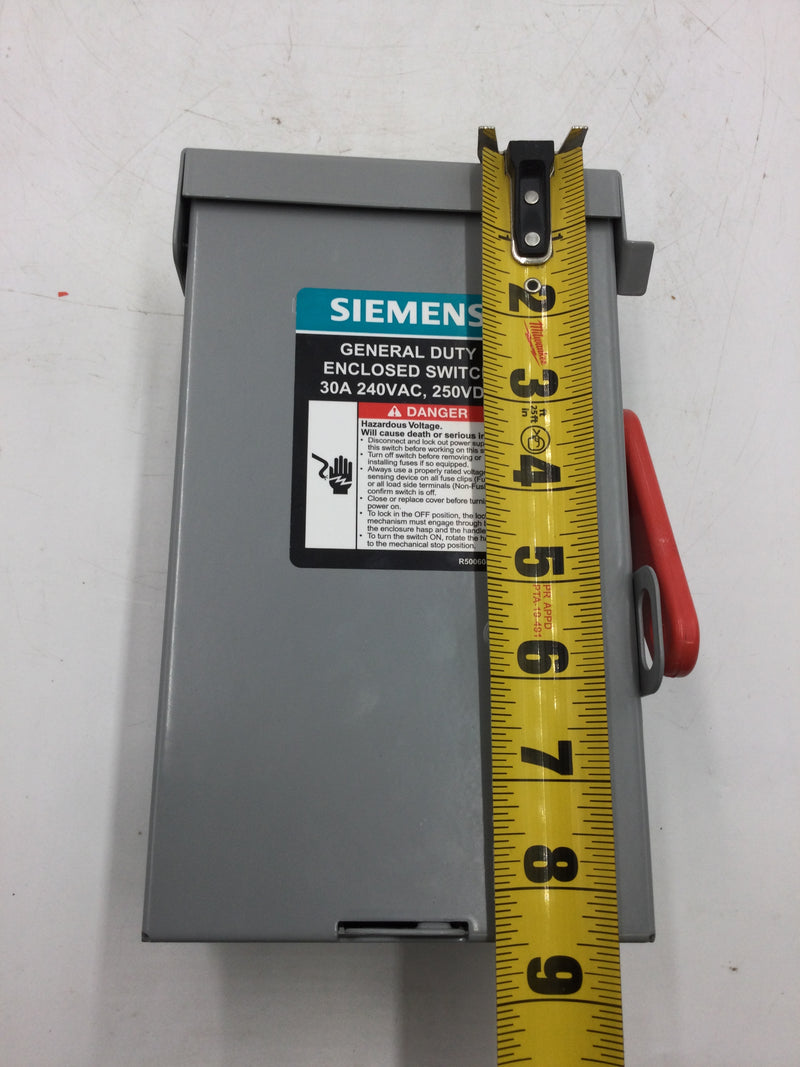 Siemens GF221NA General Duty 30 Amp 2-Pole 3-Wire 240-Volt Fusible Indoor Safety Switch