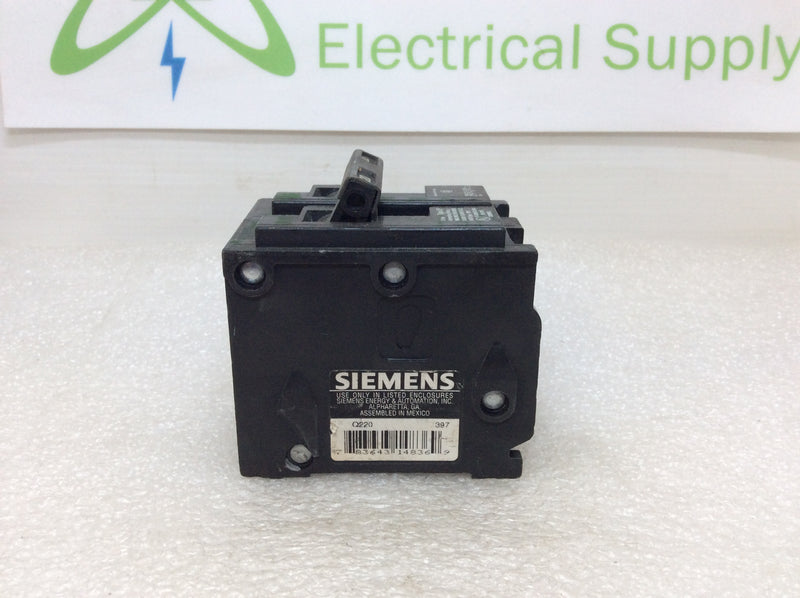 ITE/Siemens/Gould Stab-In Q220 2 Pole 20 Amp 120/240 Volt Type QP Circuit Breaker