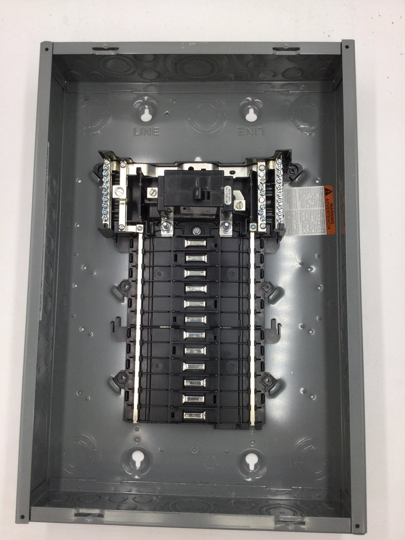 Square D QO124M100PCVP 100 Amp 24-Space 24-Circuit Indoor Main Breaker Plug-On Neutral Load Center with Cover- Value Pack(QO24M100PCVP)