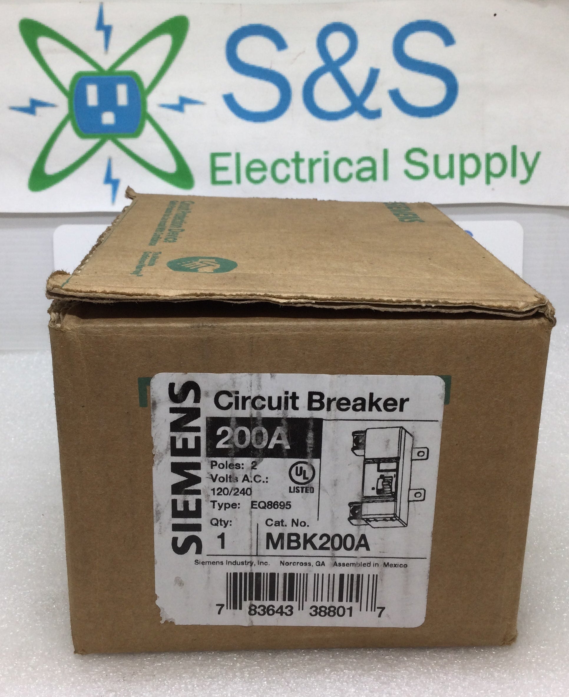 Siemens MBK200A 200 Amp 2 Pole 120/240V Type EQ Circuit Breaker - EQ86