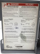 Square D DU321 30 Amp 3 Phase 240V Non-Fused Safety Switch 9 1/4"x 6 3/4"