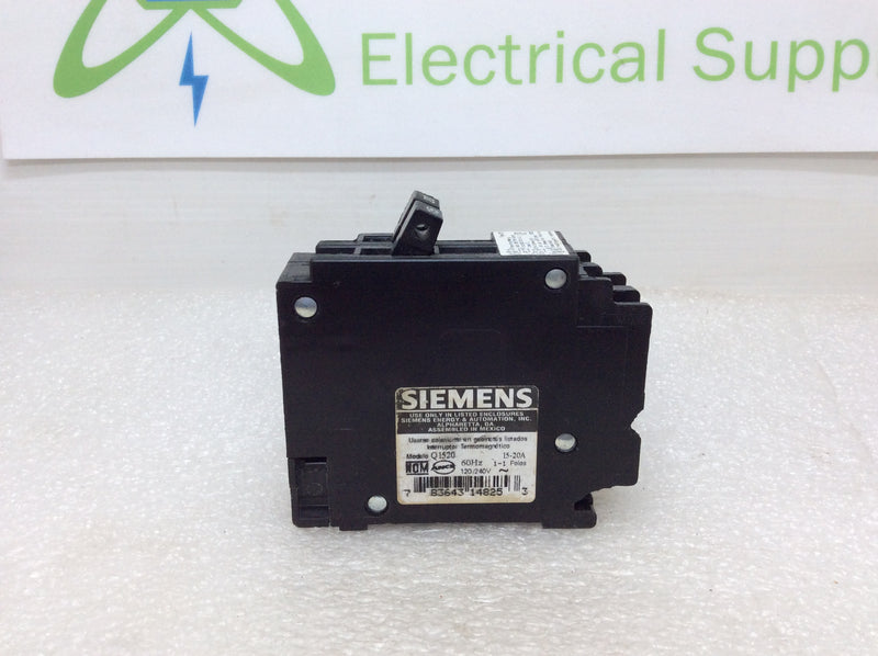 ITE Siemens Q1520 15/20 Amp Type QT Circuit Breaker