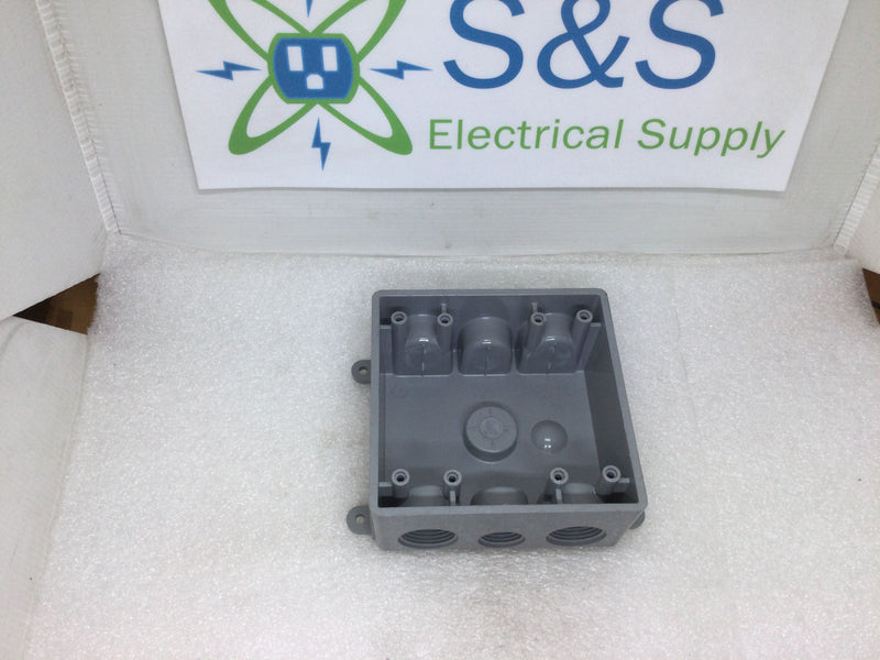 Commercial Electric 497014 (4 5/8" x 4 5/8") 7 Hole - 1/2" Threaded Outlets PVC Junction Box
