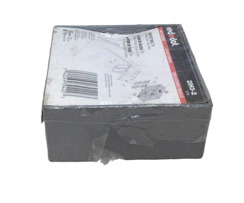 Red Dot 2IH3-2 Three Hole 2-Gang 3/4" Threaded Wet Location Junction/Outlet Box