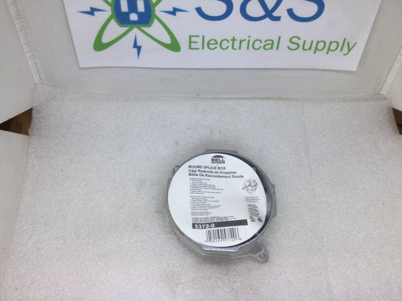 Bell 5372-0 5 Hole Round Splice Box 3/4" Threaded Outlets 4" Round Gray (New)