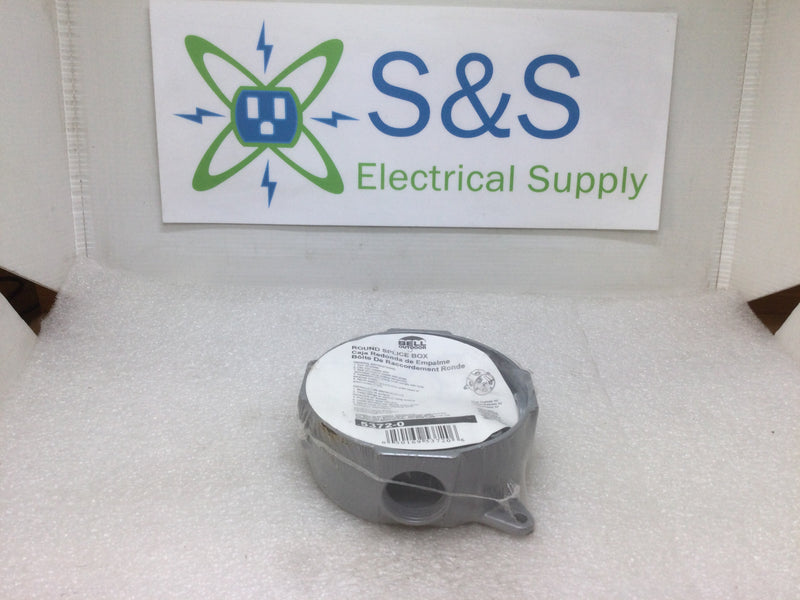 Bell 5372-0 5 Hole Round Splice Box 3/4" Threaded Outlets 4" Round Gray (New)