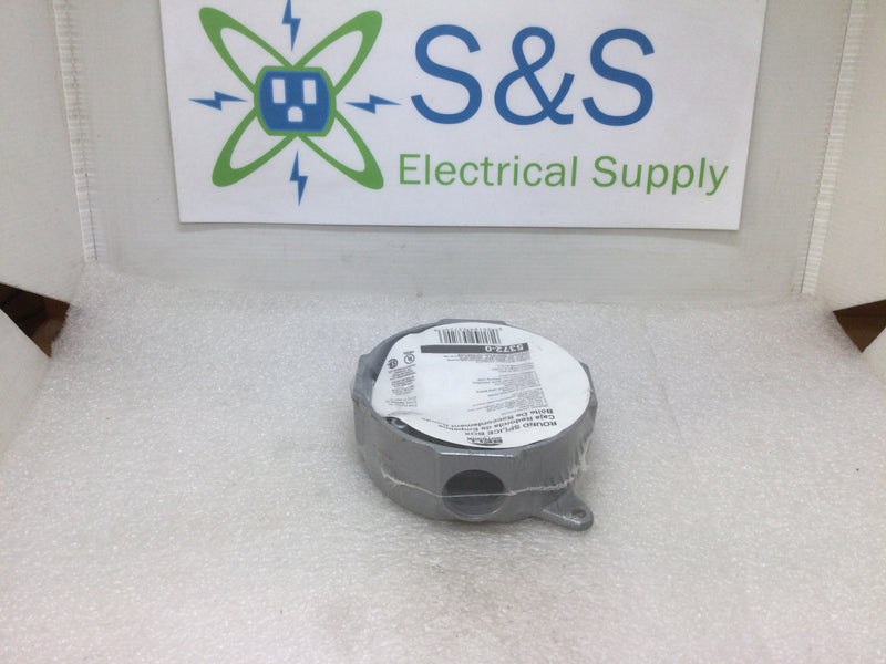 Bell 5372-0 5 Hole Round Splice Box 3/4" Threaded Outlets 4" Round Gray (New)