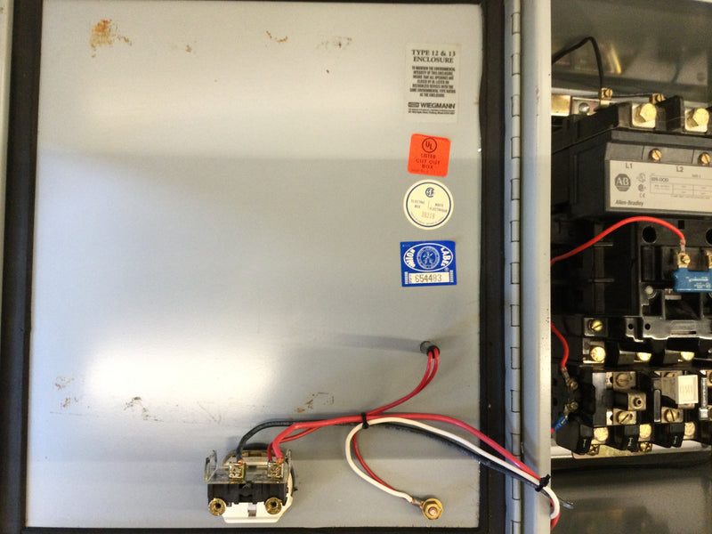 Allen Bradley 509-DOD 90 Amp 3 Pole 200-575V 50 HP Motor Starter w/ 120 VAC Coil