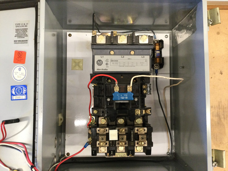 Allen Bradley 509-DOD 90 Amp 3 Pole 200-575V 50 HP Motor Starter w/ 120 VAC Coil