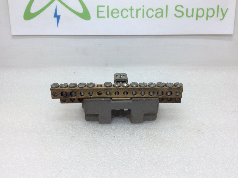 26 Position Neutral/Ground Bar on Porcelain Base