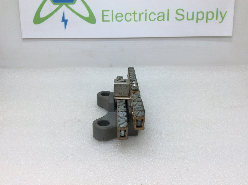 26 Position Neutral/Ground Bar on Porcelain Base