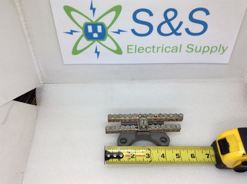 26 Position Neutral/Ground Bar on Porcelain Base