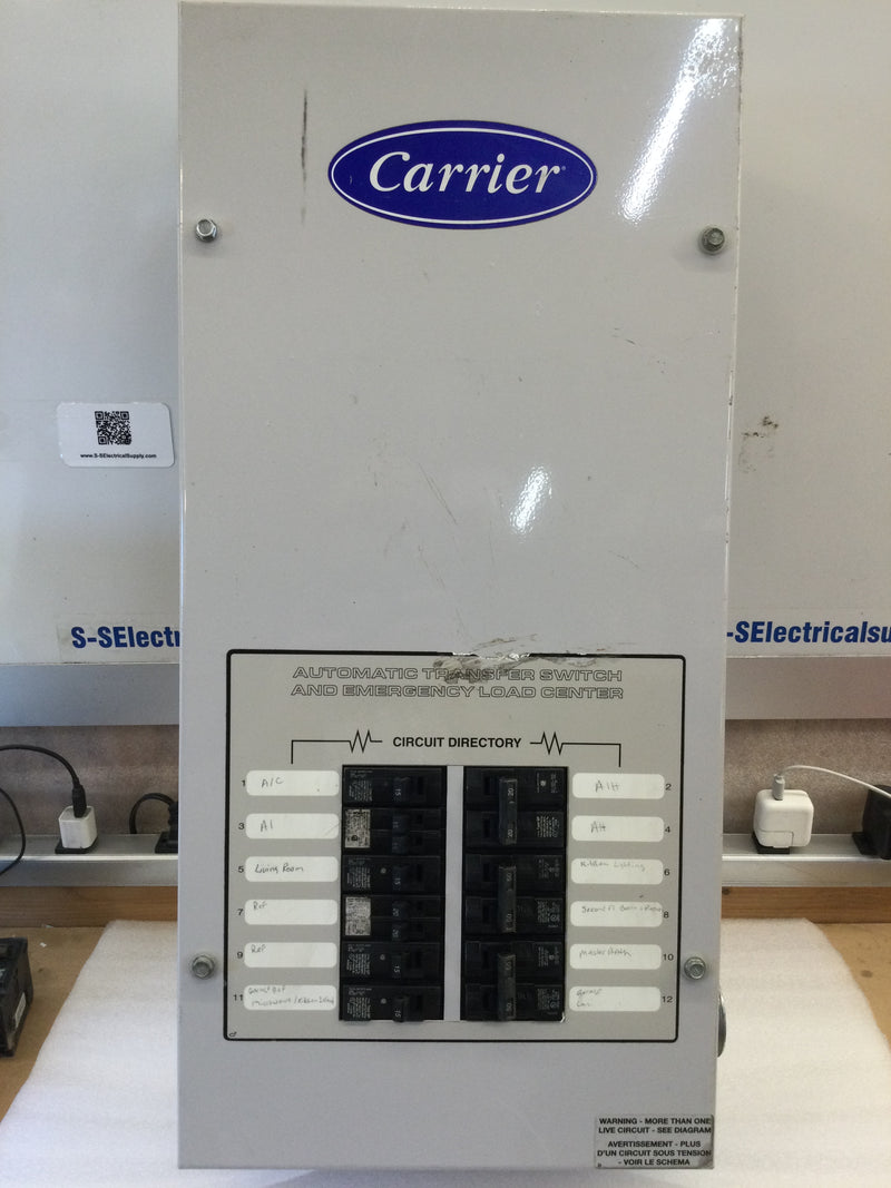 Carrier Load Center 100A 120/240VAC Issue